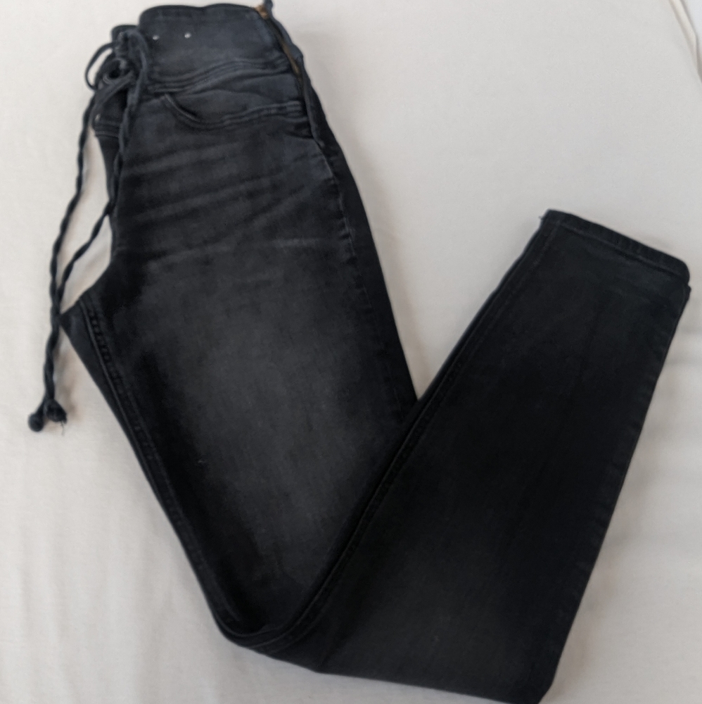 Express Stretch Repreve Leggings High Rise Black Wash Size 12R